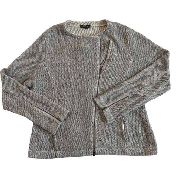 Eileen Fisher Ash Organic Cotton Twisted Terry Moto Jacket Womens XL Minimalist - Picture 12 of 16
